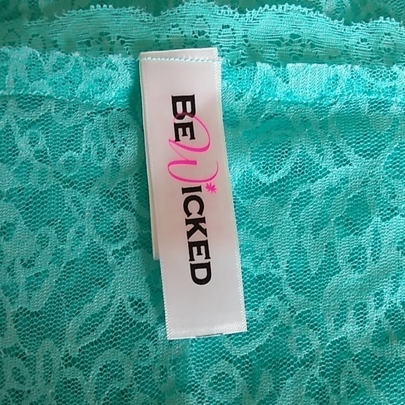 BE Wicked Blue / Green Lace Slip / Teddy Size Large - Picture 5 of 8